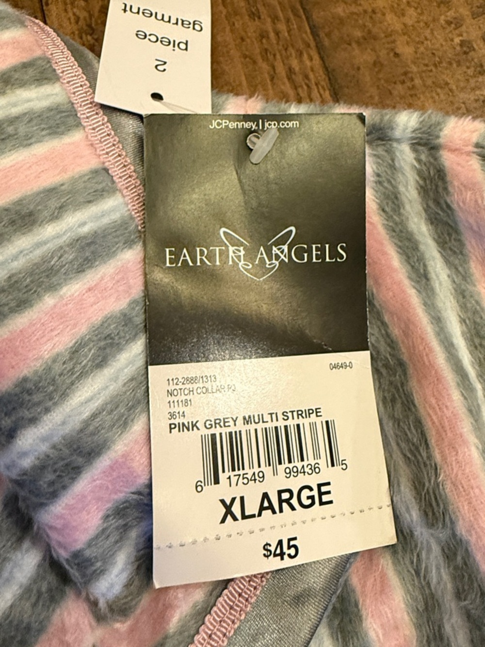 Earth Angels Pink & Gray Micro-Fleece Pajama Set Top and Bottom XL - Picture 9 of 10